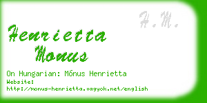 henrietta monus business card