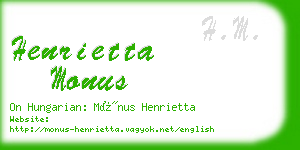 henrietta monus business card